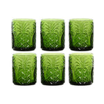 Gläserset Home ESPRIT grün Kristall Mit Relief 300 ml (6 Stück)
