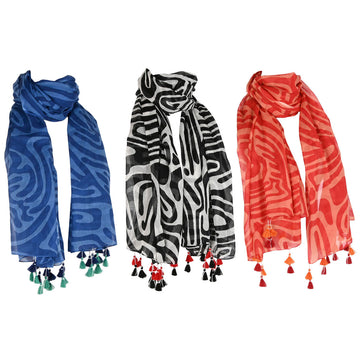 Halstuch Home ESPRIT Beige Bunt Koralle (3 Stück)