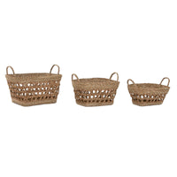 Korb-Set Home ESPRIT Seegras Tropical 45 x 35 x 35 cm