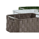 Korb-Set Home ESPRIT grün Grau Creme Metall Polypropylen 38 x 28 x 17 cm 3 Stücke (3 Stück)