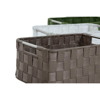 Korb-Set Home ESPRIT grün Grau Creme Metall Polypropylen 38 x 28 x 17 cm 3 Stücke (3 Stück)