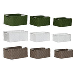 Korb-Set Home ESPRIT grün Grau Creme Metall Polypropylen 38 x 28 x 17 cm 3 Stücke (3 Stück)