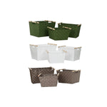 Korb-Set Home ESPRIT grün Grau Creme Holz Polypropylen 43 x 30 x 30 cm 3 Stücke (3 Stück)