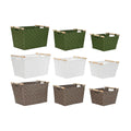 Korb-Set Home ESPRIT grün Grau Creme Holz Polypropylen 43 x 30 x 30 cm 3 Stücke (3 Stück)