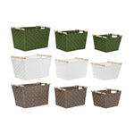 Korb-Set Home ESPRIT grün Grau Creme Holz Polypropylen 43 x 30 x 30 cm 3 Stücke (3 Stück)