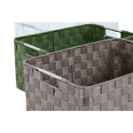 Korb-Set Home ESPRIT grün Grau Creme Metall Polypropylen 44 x 32 x 20 cm (3 Stück)