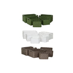 Korb-Set Home ESPRIT grün Grau Creme Metall Polypropylen 44 x 32 x 20 cm (3 Stück)