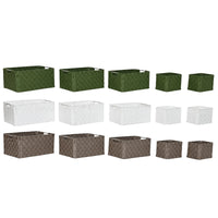 Korb-Set Home ESPRIT grün Grau Creme Metall Polypropylen 44 x 32 x 20 cm (3 Stück)