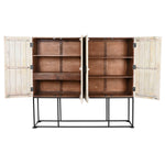 Schrank Home ESPRIT Weiß Schwarz Metall Mango-Holz 180 x 40 x 160 cm