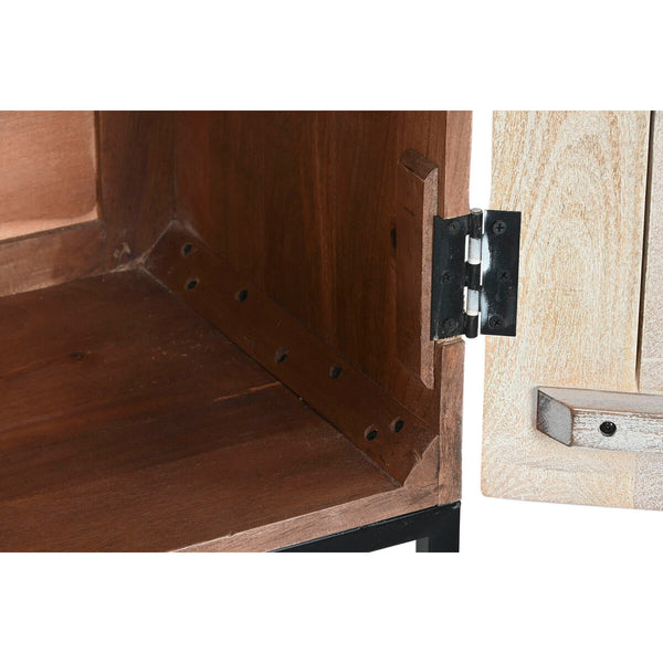 Schrank Home ESPRIT Weiß Schwarz Metall Mango-Holz 180 x 40 x 160 cm