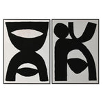 Bild Home ESPRIT Schwarz Beige abstrakt 103 x 4,3 x 143 cm (2 Stück)