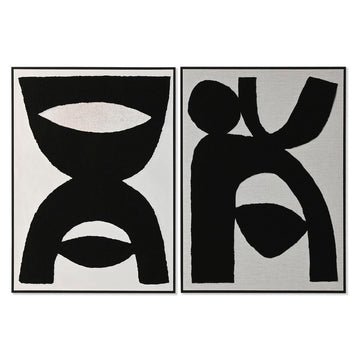 Bild Home ESPRIT Schwarz Beige abstrakt 103 x 4,3 x 143 cm (2 Stück)