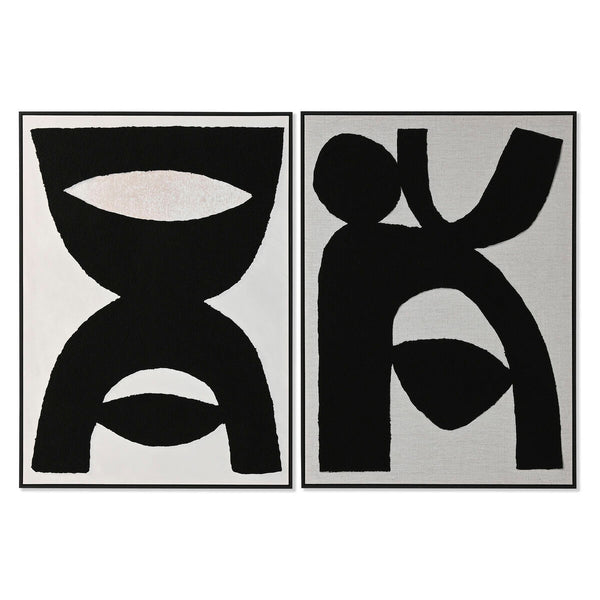 Bild Home ESPRIT Schwarz Beige abstrakt 103 x 4,3 x 143 cm (2 Stück)