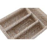 Besteckkasten Home ESPRIT Weiß natürlich Bambus 34 x 24 x 6 cm