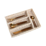 Besteckkasten Home ESPRIT Weiß natürlich Bambus 34 x 24 x 6 cm