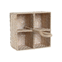 Besteckkorb Home ESPRIT Weiß natürlich Bambus 19 x 19 x 27 cm