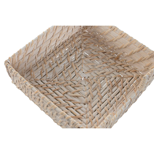 Serviettenring Home ESPRIT Weiß natürlich Bambus Rattan 18 x 18 x 6 cm