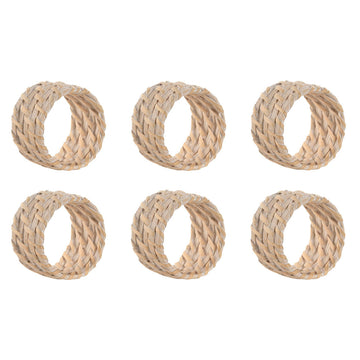 Serviettenring Home ESPRIT Weiß natürlich Bambus Rattan 5 x 5 x 3 cm