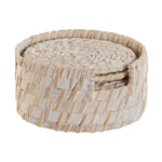 Untersetzer Home ESPRIT Weiß natürlich Bambus Rattan 12 x 12 x 6 cm
