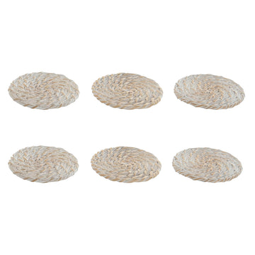 Untersetzer Home ESPRIT Weiß natürlich Bambus Rattan 12 x 12 x 6 cm