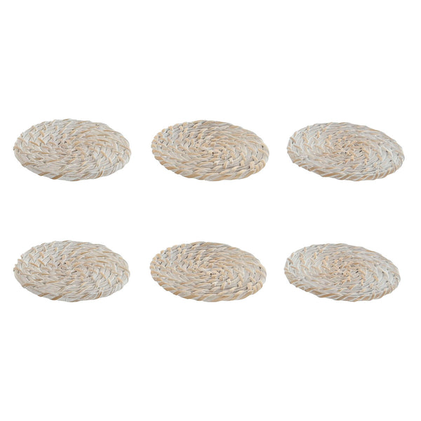 Untersetzer Home ESPRIT Weiß natürlich Bambus Rattan 12 x 12 x 6 cm