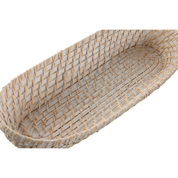 Tablett für Snacks Home ESPRIT Weiß natürlich 44 x 18 x 7 cm