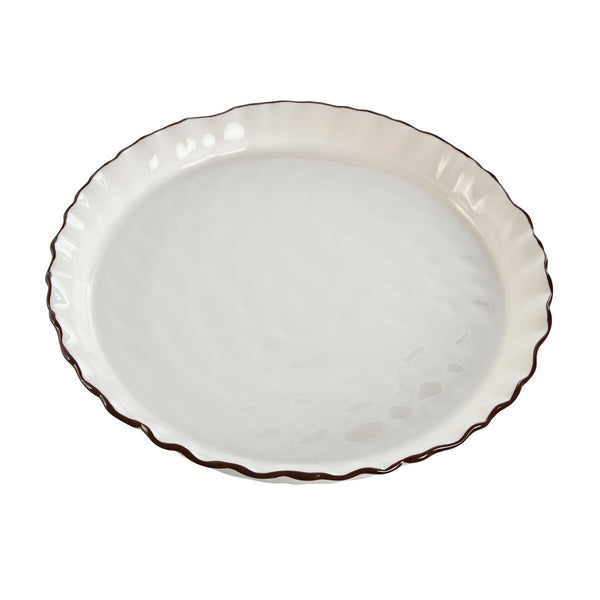 Flacher Teller Home ESPRIT Weiß Braun Porzellan 26 x 26 x 11 cm