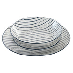 Geschirr Home ESPRIT Blau Porzellan Streifen Mediterraner 18 Stücke