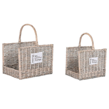 Brennholzträger Home ESPRIT natürlich korb 47 x 35 x 54 cm