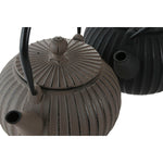 Teekanne Home ESPRIT Schwarz Beige Edelstahl Eisen 1 L (2 Stück)