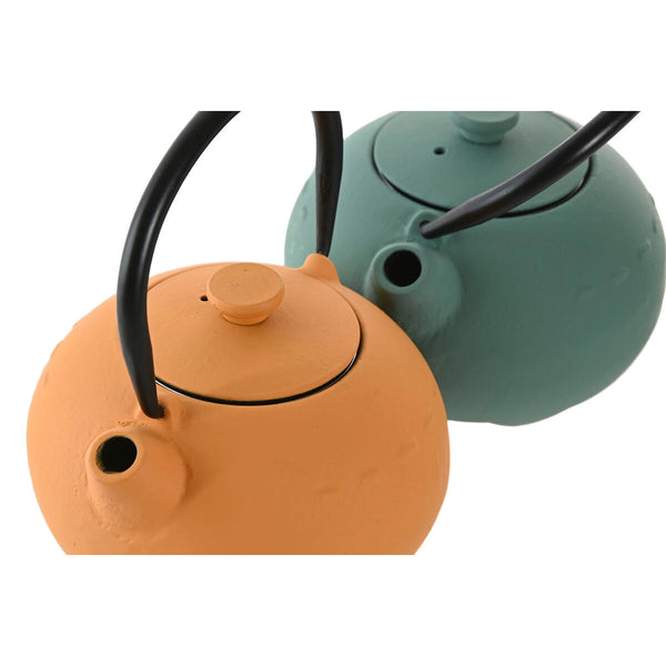 Teekanne Home ESPRIT Gelb grün Edelstahl Eisen 350 ml (2 Stück)