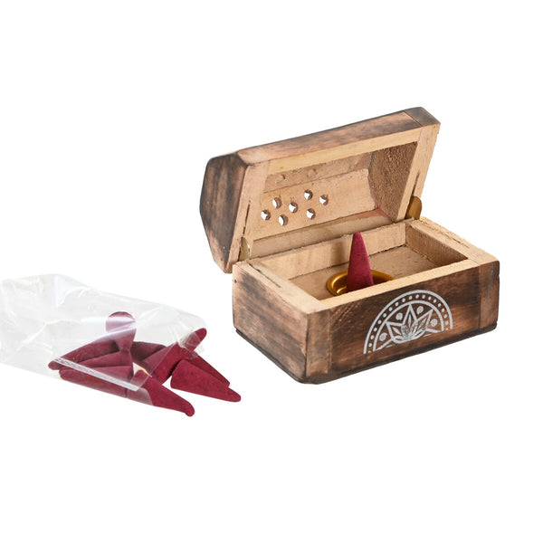 Aromalampe Home ESPRIT Mango-Holz Mandala Indianer 9,5 x 5,5 x 6 cm Weihrauch (6 Stück) (10 Stück)