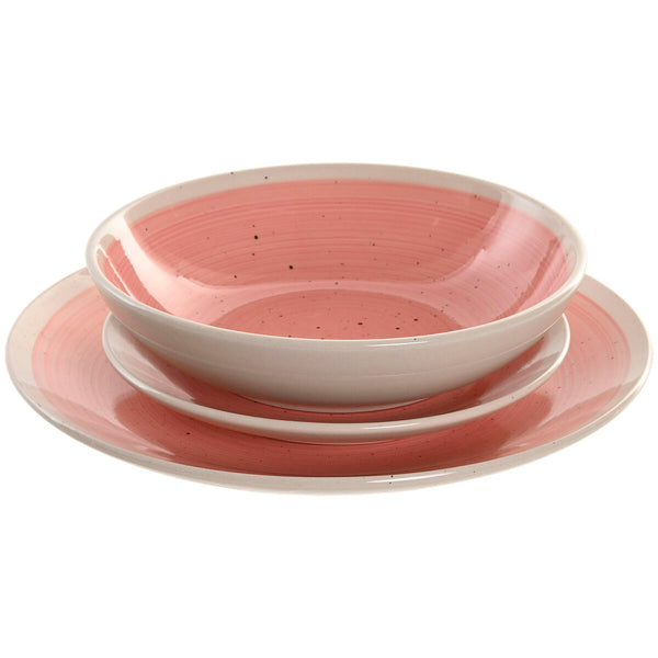 Geschirr Home ESPRIT Weiß Rosa Steingut 18 Stücke