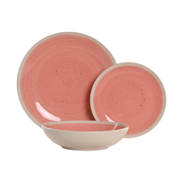 Geschirr Home ESPRIT Weiß Rosa Steingut 18 Stücke