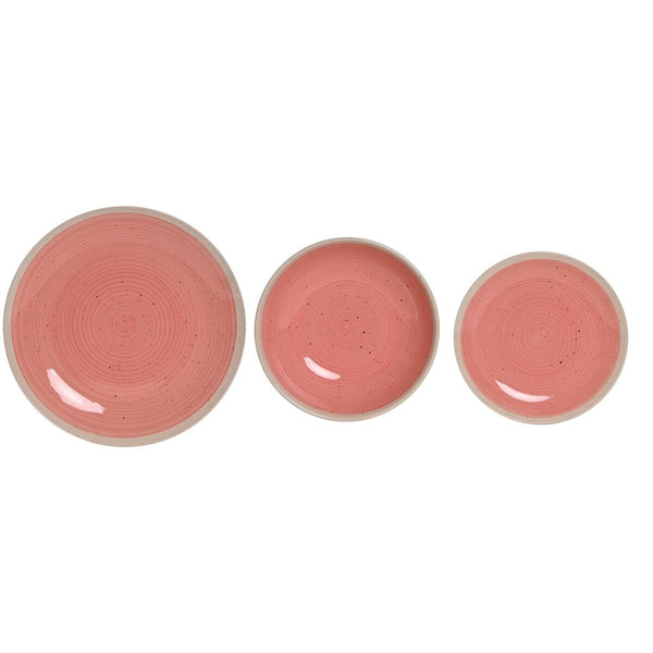 Geschirr Home ESPRIT Weiß Rosa Steingut 18 Stücke