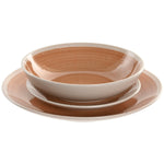 Geschirr Home ESPRIT Weiß Orange Steingut 18 Stücke