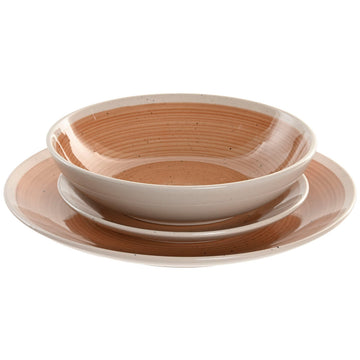 Geschirr Home ESPRIT Weiß Orange Steingut 18 Stücke