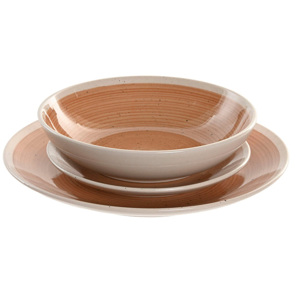 Geschirr Home ESPRIT Weiß Orange Steingut 18 Stücke