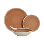 Geschirr Home ESPRIT Weiß Orange Steingut 18 Stücke