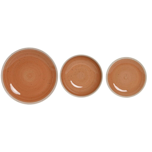 Geschirr Home ESPRIT Weiß Orange Steingut 18 Stücke