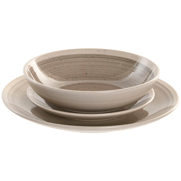 Geschirr Home ESPRIT Beige Grau Steingut 18 Stücke