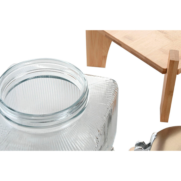 Wasserspender Home ESPRIT Durchsichtig natürlich Bambus Kristall 3,5 L 19 x 19 x 16 cm