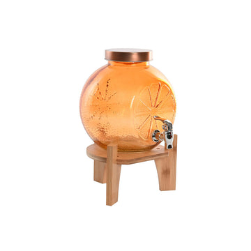 Wasserspender Home ESPRIT Orange Bambus Kristall 5 L 24 x 17,5 x 24 cm