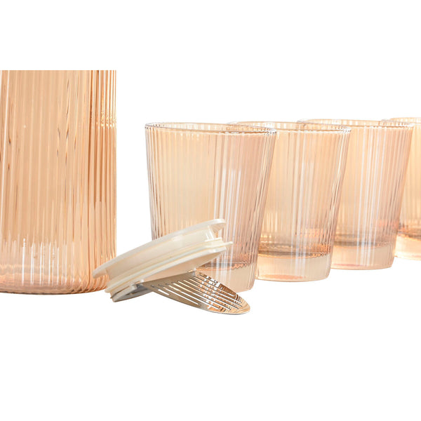 Set mit Krug und Gläsern Home ESPRIT Bernstein Borosilikatglas 1,25 L