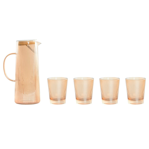 Set mit Krug und Gläsern Home ESPRIT Bernstein Borosilikatglas 1,25 L