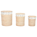 Korb für schmutzige Wäsche Home ESPRIT natürlich korb Shabby Chic 45 x 45 x 55 cm 3 Stücke