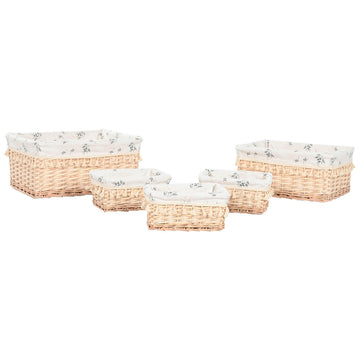 Korb für schmutzige Wäsche Home ESPRIT natürlich korb Shabby Chic 48 x 38 x 22 cm 5 Stücke
