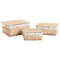 Korb für schmutzige Wäsche Home ESPRIT natürlich korb Shabby Chic 42 x 33 x 20 cm 3 Stücke