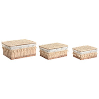 Korb für schmutzige Wäsche Home ESPRIT natürlich korb Shabby Chic 42 x 33 x 20 cm 3 Stücke