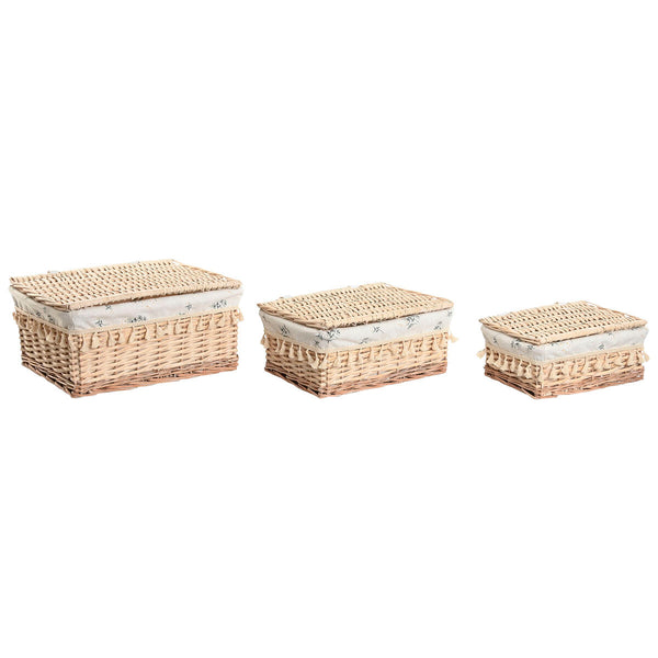 Korb für schmutzige Wäsche Home ESPRIT natürlich korb Shabby Chic 42 x 33 x 20 cm 3 Stücke